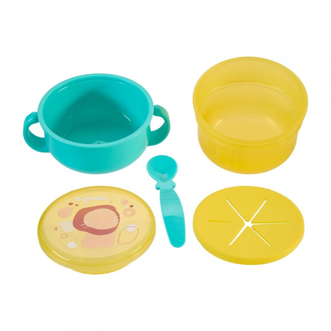 U-Grow Alimentație bebe Bol 2 in 1 U-Grow A-2504BL | Snackuri, Lingurita, Blue
