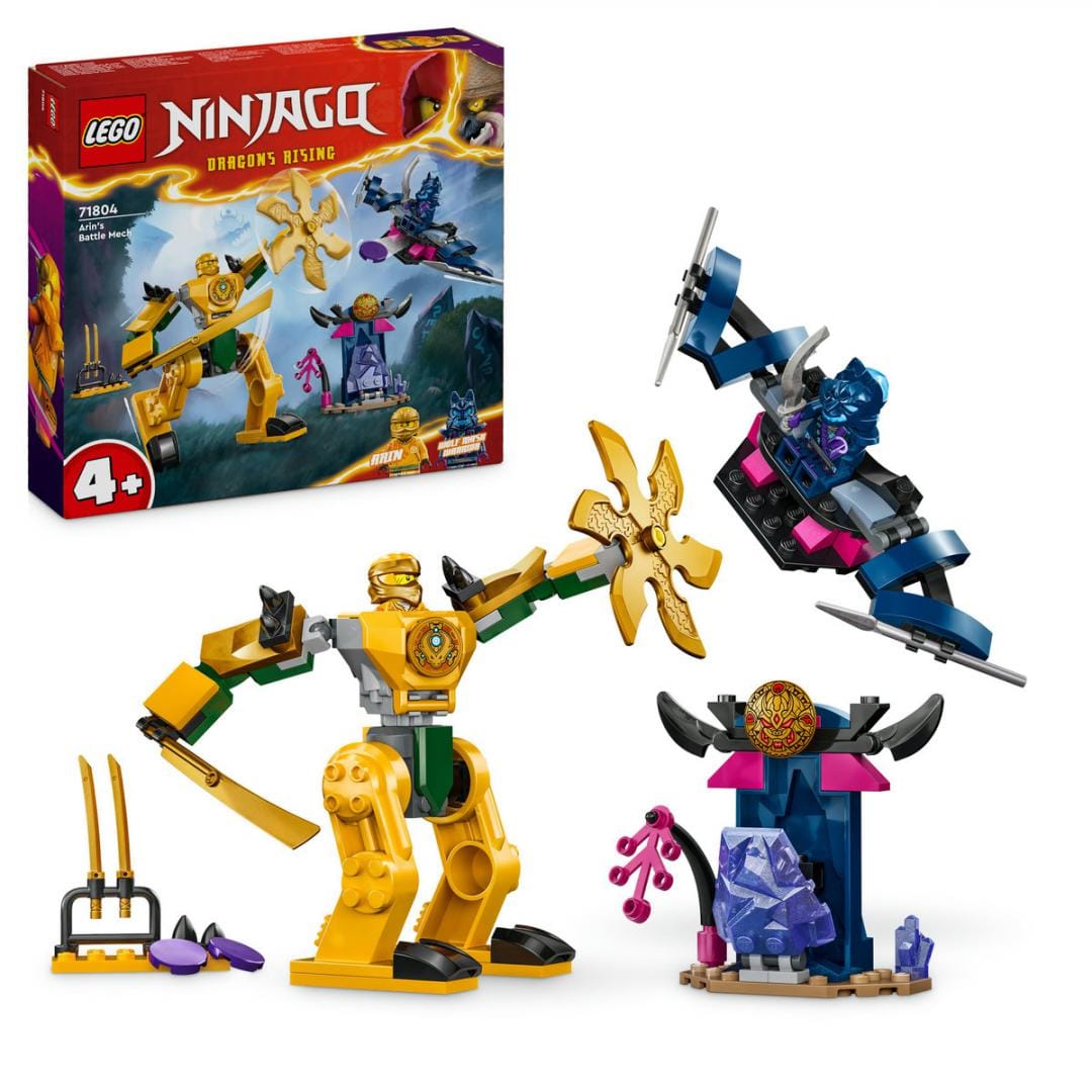 Lego Jucării Set Constructie LEGO Ninjago 71804 | Robotul Lui Arin, 312 Piese, 6+