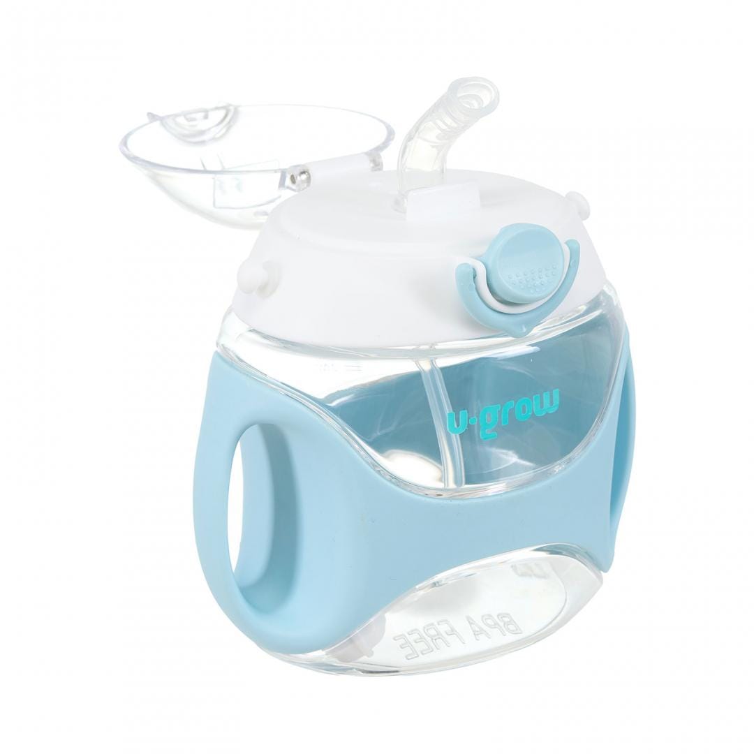 U-Grow Alimentație bebe Sticla Tritan U-Grow UG-733BL | 330ml, Pai, Curea, Albastru