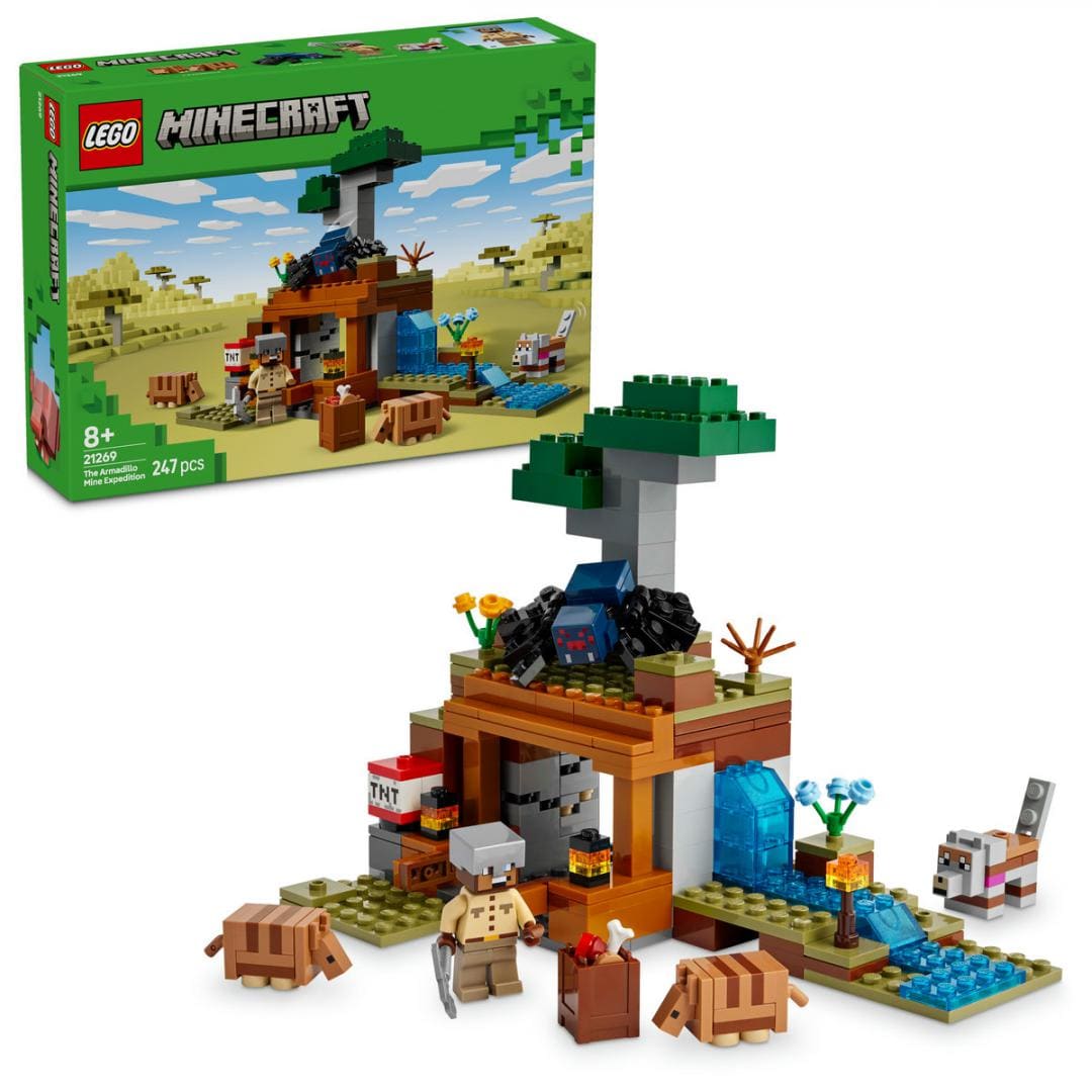 Lego Jucării Set Constructie LEGO Minecraft 21269 | Expeditia de Minerit cu Tatu, 590 Piese, 7+