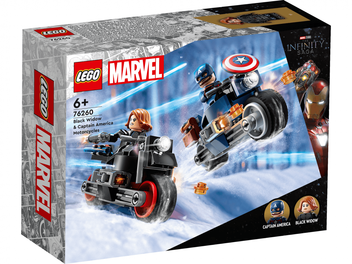 Lego Jucării Set Constructie LEGO Super Heroes 76260 | Black Widow & Captain America, Marvel, Motocicleta, 231 Piese