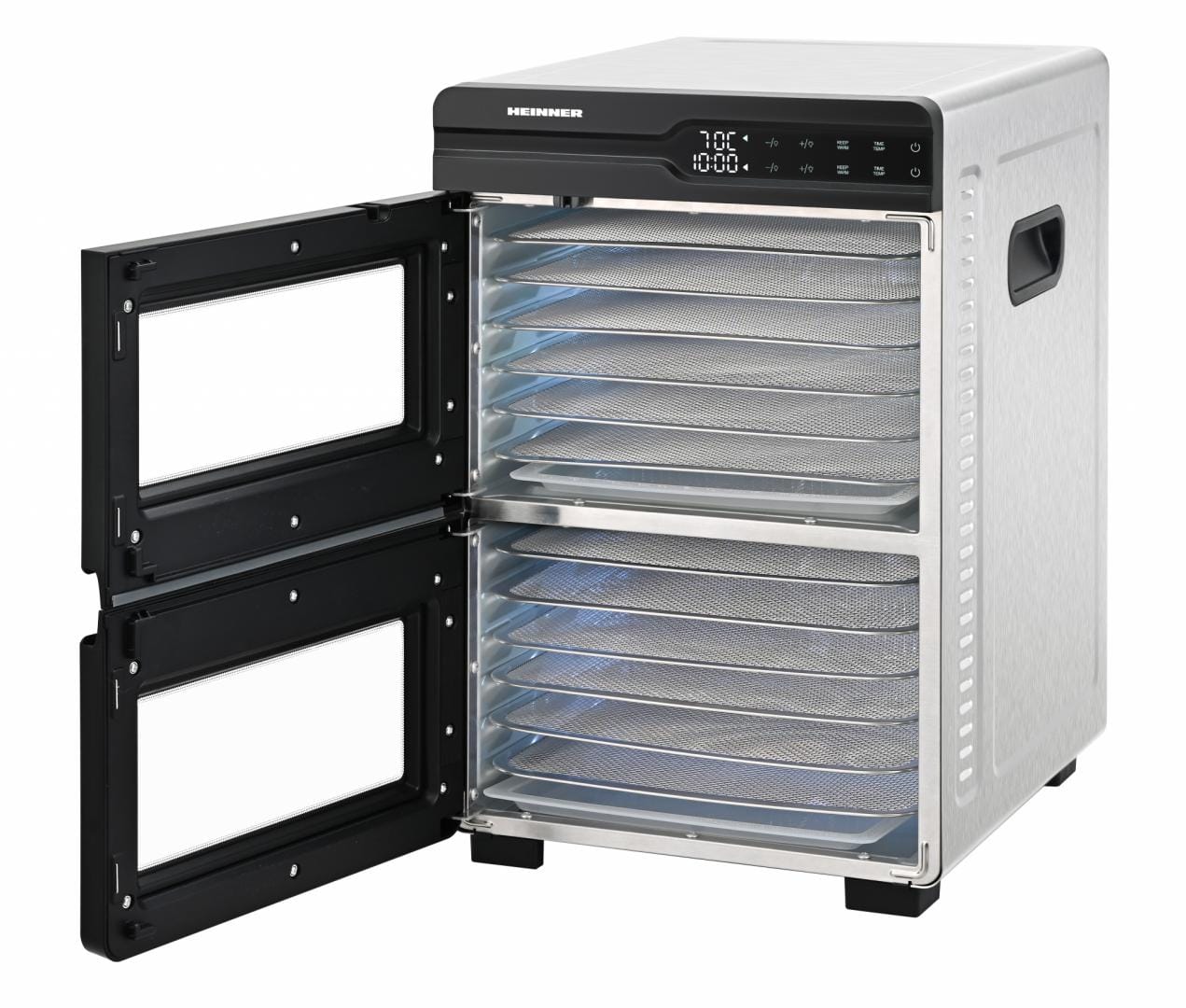 Heinner Deshidrator Deshidrator Alimente Heinner HFD-KDDB1200BKSS | 1200W, 12 Tavi Inox, Display LED, Dual Airflow