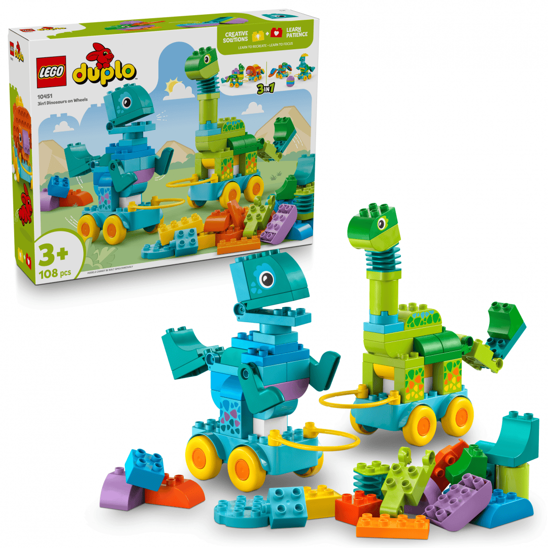 Lego Jucării Set Constructie LEGO DUPLO 10451 | Dinozauri pe Roti, 17 Piese, 18 luni+