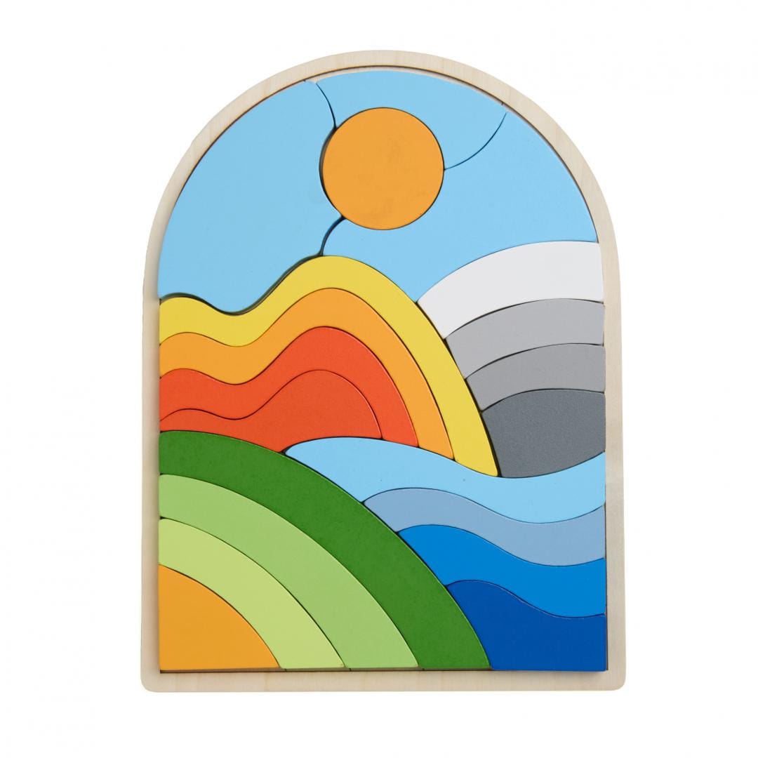 MomKi Jucării Puzzle Momki MKT1011 | Curcubeu, Lemn, 21 Piese, Educativ