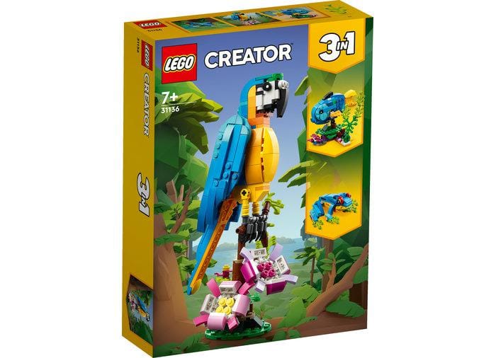 Lego Jucării Set Constructie LEGO Creator 3-in-1 31136 | Papagal Exotic, Multicolor, Cadou