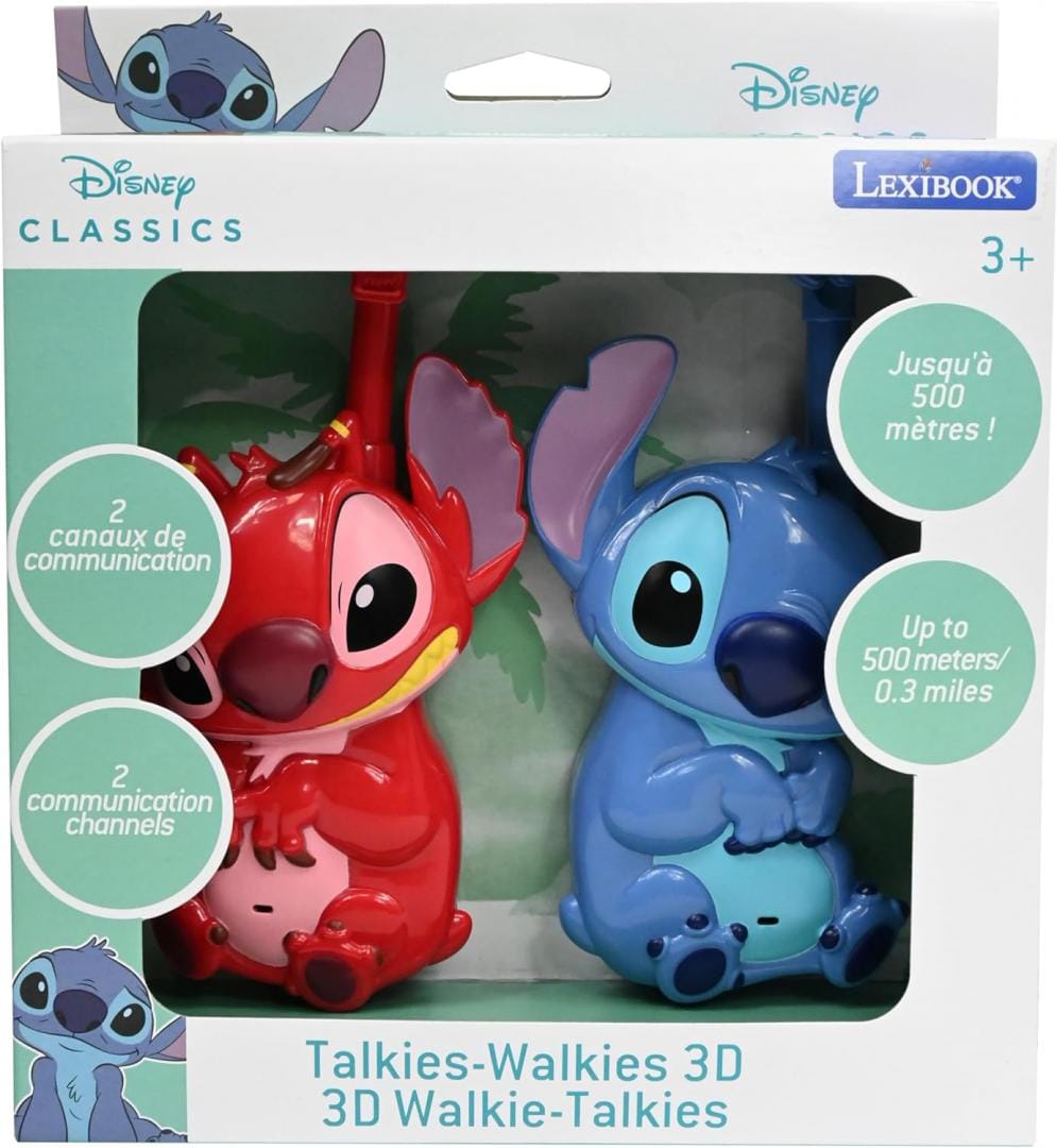 Lexibook Jucării Walkie-Talkie Lexibook TW18D | 3D, Disney Stitch, 500M, Copii