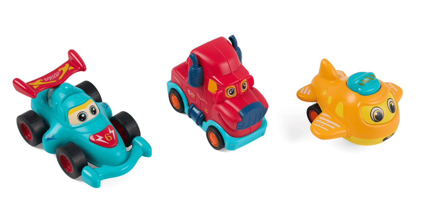 MomKi Jucării Set Jucarii MomKi MOMKI899-17E | 3 Vehicule, Actionate Prin Inertie