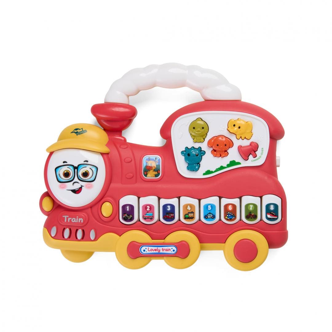 MomKi Jucării Jucarie MomKi MOMKI855-112R | Trenulet cu Lumini si Sunete, Rosu