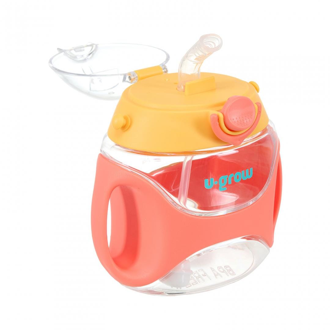 U-Grow Alimentație bebe Sticla Tritan U-Grow UG-733OG | 330ml, Pai, Curea, Orange