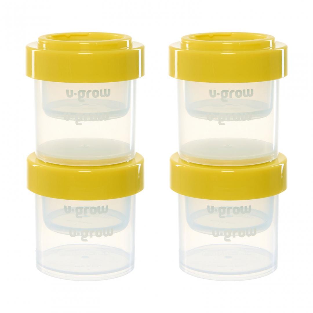 U-Grow Alimentație bebe Recipient Depozitare Alimente U-Grow A-1555 | 8 Buc, 4x80ml + 4x220ml, Cu Capac, Silicon