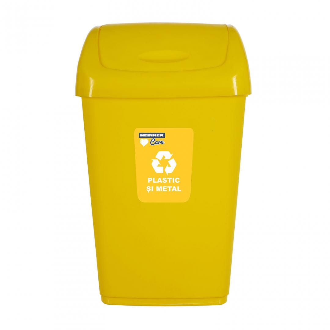 Heinner Cos gunoi Cos Gunoi Heinner HR-AL-35G | 35L, Capac Batant, Reciclare, Galben