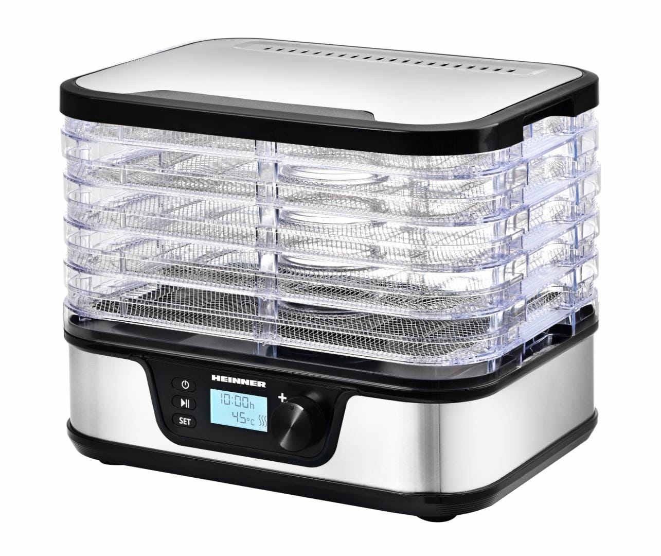 Heinner Deshidrator Deshidrator Heinner HFD-K380DSS | 380W, 5 Tavi, Display Digital, Inox