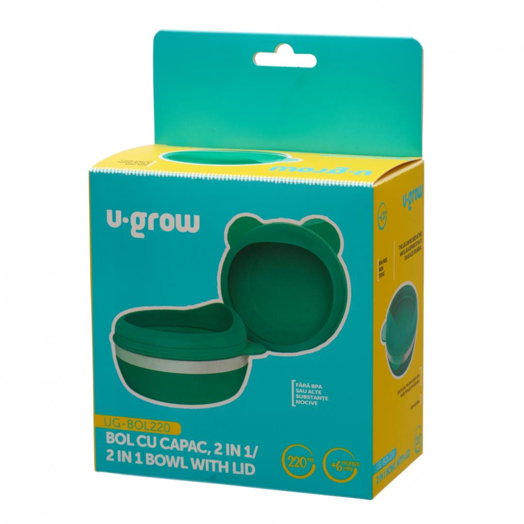 U-Grow Alimentație bebe Bol U-Grow UG-BOL220 | 220ml, 2 in 1, Cu Capac, Diversificare