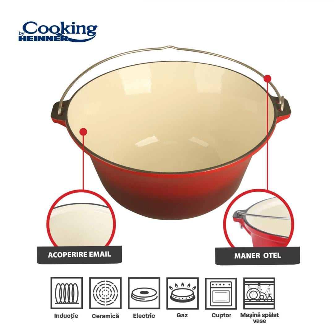 Heinner Vase de gatit Ceaun Cooking By Heinner HR-ZVC-30CE | 30L, Fonta Emailata, 54cm