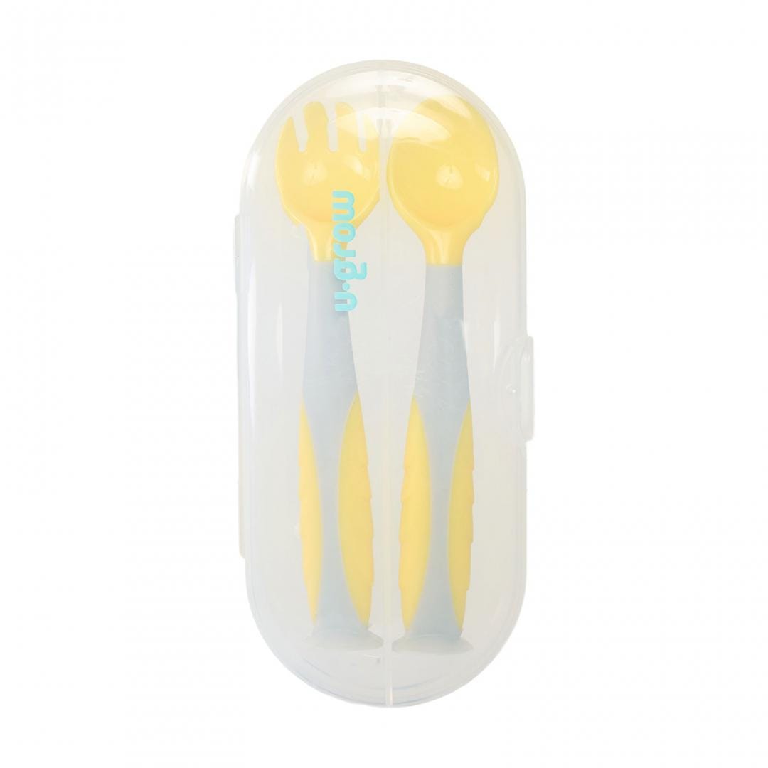 U-Grow Alimentație bebe Set Lingurita si Furculita U-Grow UG-218YE | Silicon, Galben