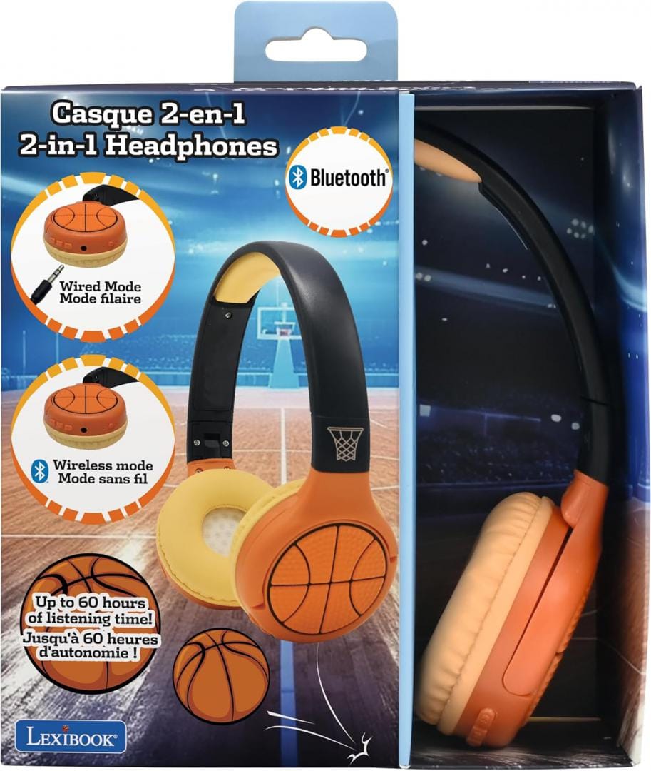 Lexibook Jucării Casti Wireless Lexibook HPBT010BA | Pliabile, Bluetooth, Tema Baschet
