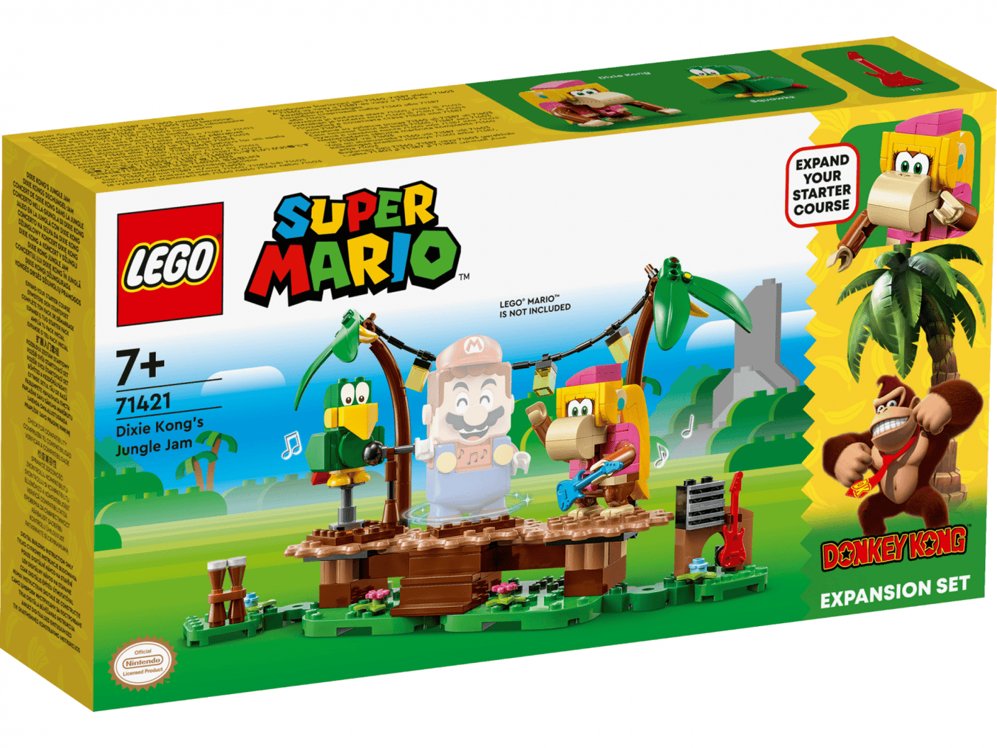 Lego Jucării Set Constructie LEGO Super Mario 71421 | Dixie Kong, Jungla, Cadou