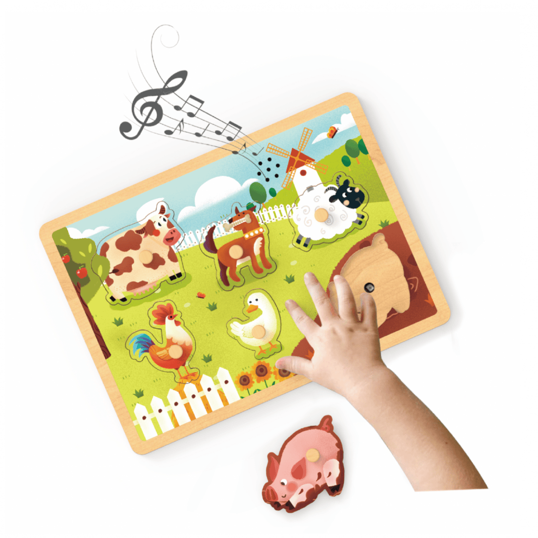 MomKi Jucării Jucarie Educativa MomKi MKT1544 | Tabla Lemn, Sunete, Interactiva