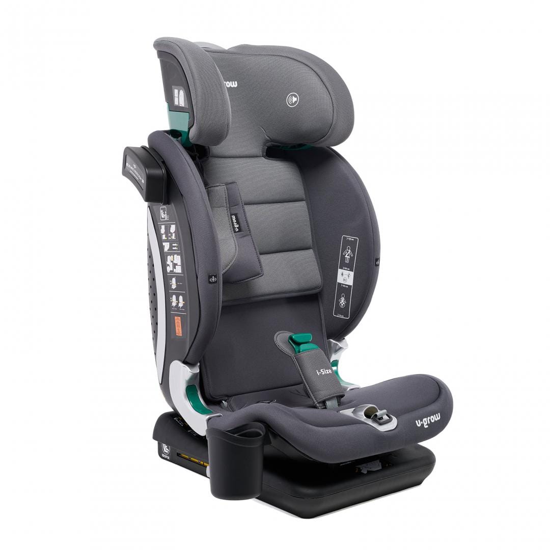 U-Grow Puericultură Scaun Auto U-Grow Goldfix Plus UG-VTN40GR | I-size, Isofix, 76-150cm, Boxa Bluetooth, Gri