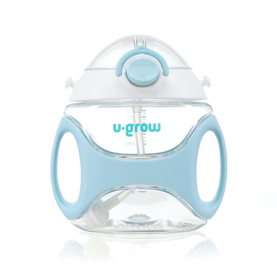 U-Grow Alimentație bebe Sticla Tritan U-Grow UG-733BL | 330ml, Pai, Curea, Albastru