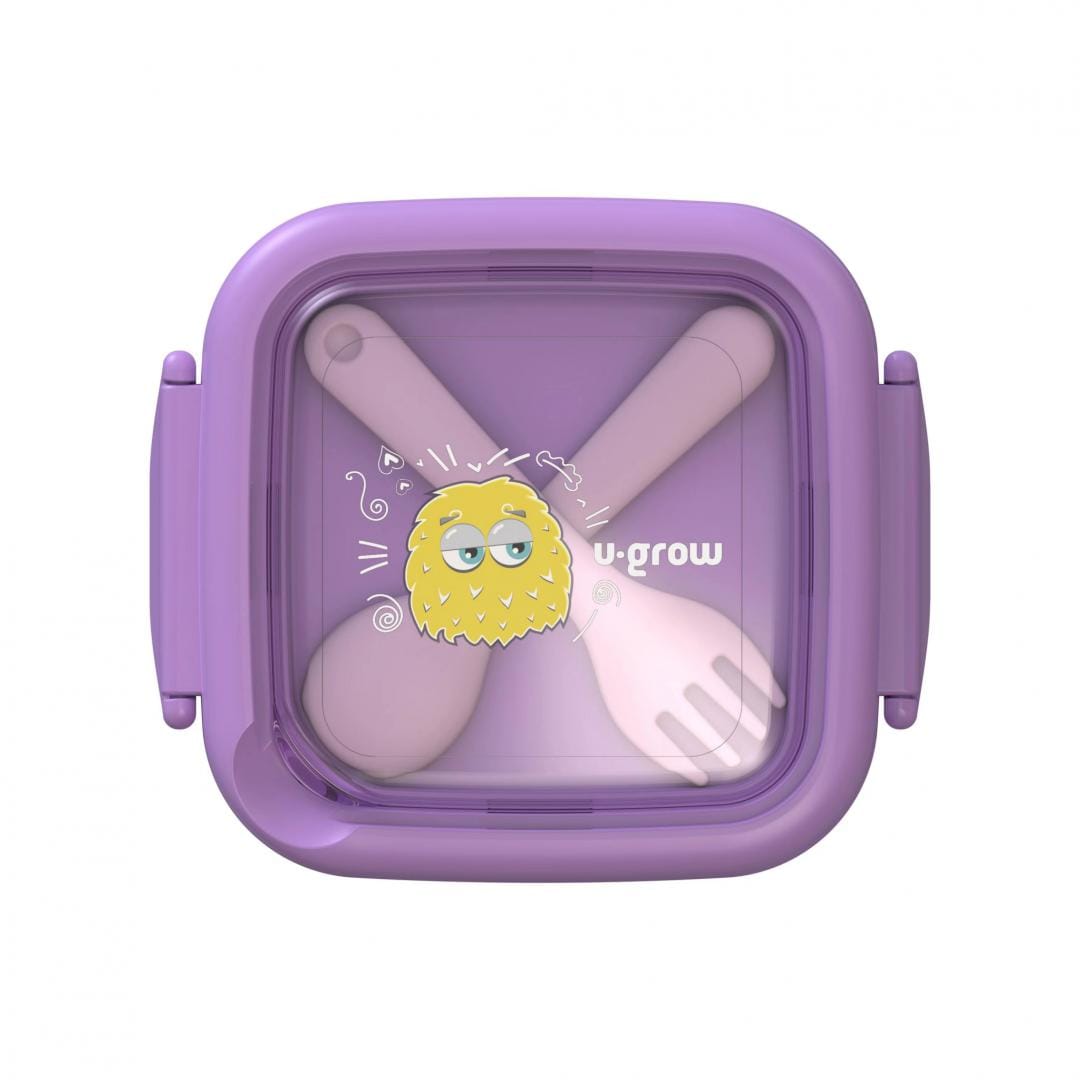U-Grow Alimentație bebe Caserola 2in1 U-Grow A-1415PK | Cu Lingurita si Furculita, Mov