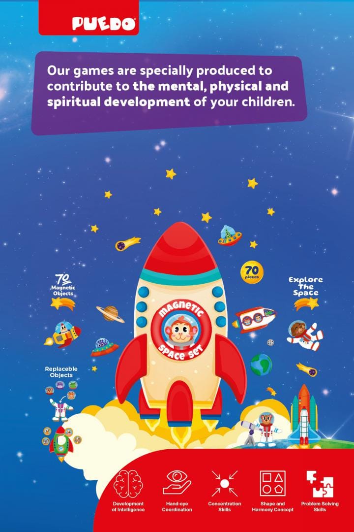 Puedo Toys Jucării Jucarie Puedo Toys PUEDOK1937 | Set Magnetic, Spuma EVA, Spatiul Cosmic