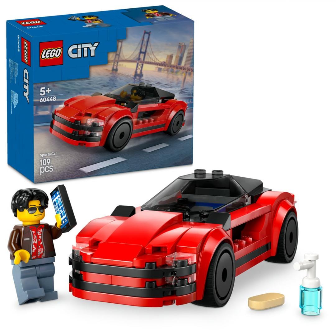Lego Jucării Set Constructie LEGO 60448 | Masina Sport Rosie, City, Cadou