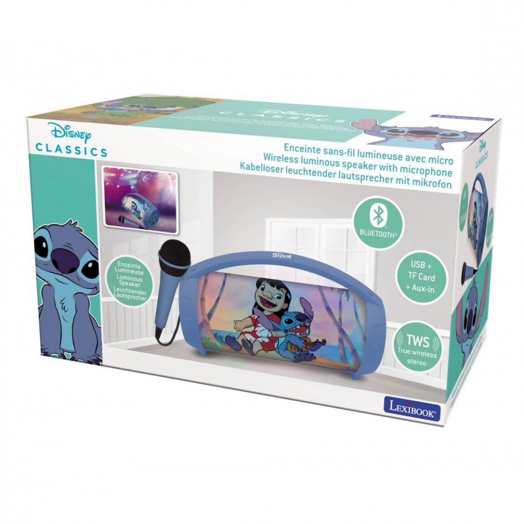 Lexibook Jucării Boxa Lexibook BTP585DZ | Stitch, Microfon, Lumini, Portabila, Bluetooth