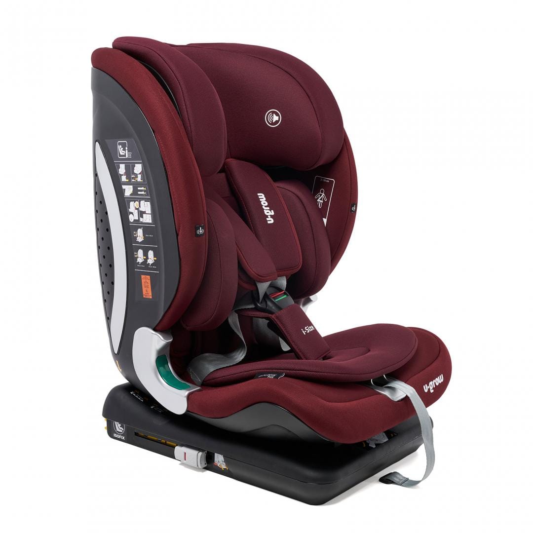 U-Grow Puericultură Scaun Auto U-Grow Goldfix Plus UG-VTN40RD | I-Size, Isofix, 76-150cm, Boxa Bluetooth, Rosu