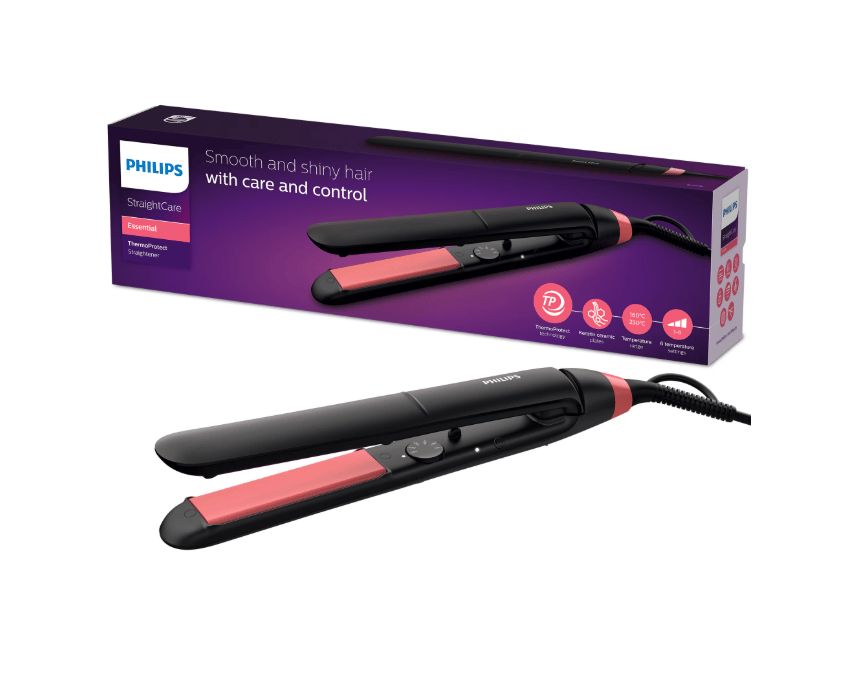 Philips Placa de par Placa de par Philips BHS376/00 | ThermoProtect, Placi cu cheratina, Negru