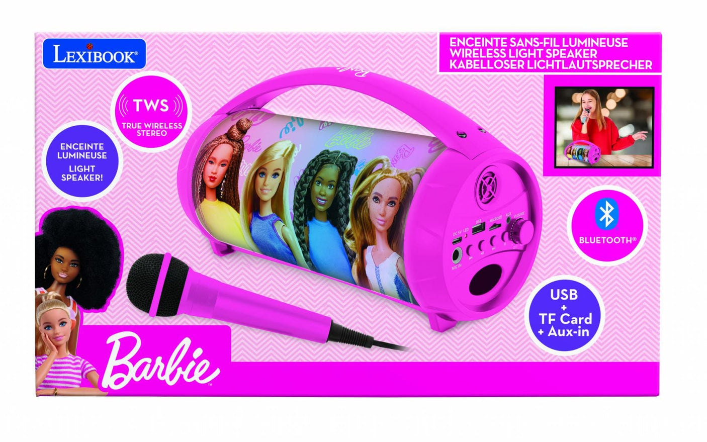 Lexibook Jucării Boxa Lexibook BTP585BBZ | Cu Microfon, Lumini LED, Barbie, Portabila