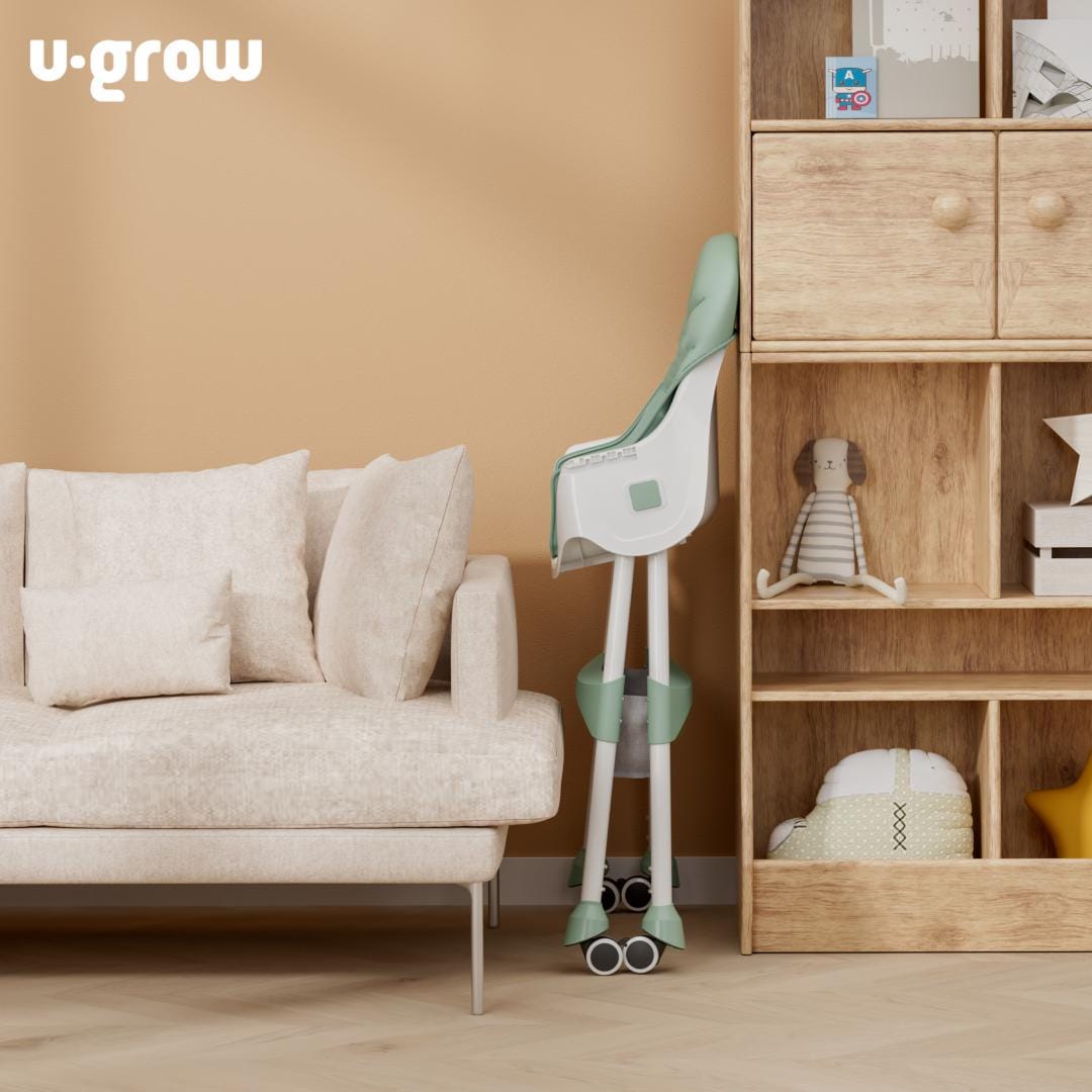 U-Grow Puericultură Scaun Masa Copii U-Grow UG-502-GRN | 2 in 1, Pliabil, Verde