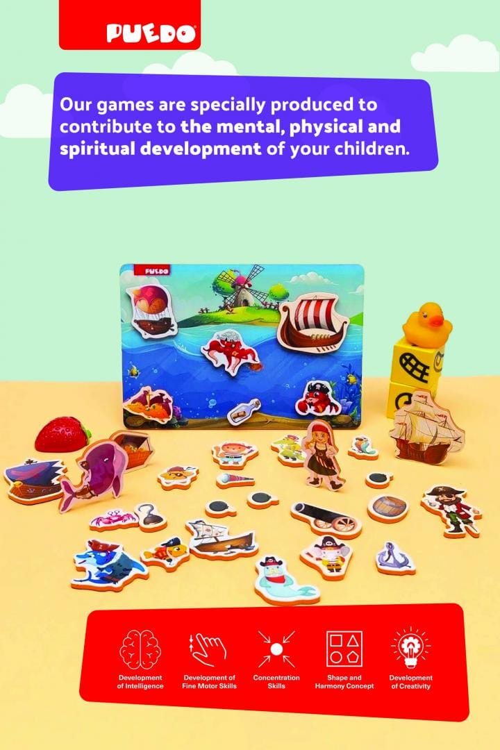 Puedo Toys Jucării Joc Magnetic Puedo Toys PUEDOK1925 | Spuma EVA, Tema Pirati, Educativ
