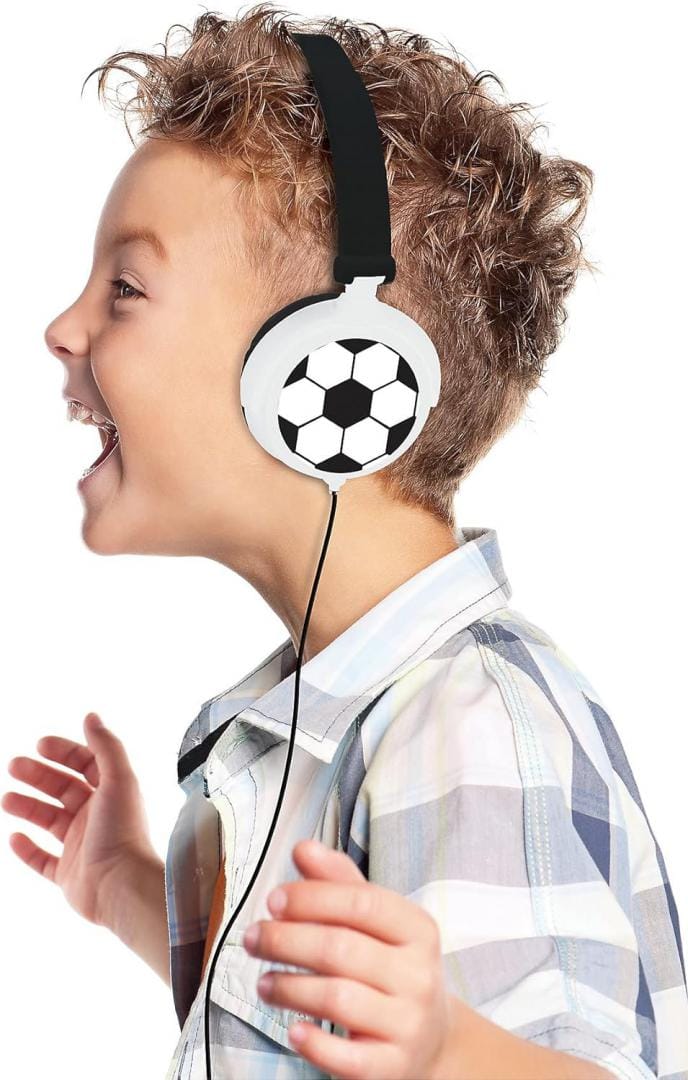 Lexibook Jucării Casti Pliabile Lexibook HP015FO | Design Fotbal, Pentru Copii, Cu Fir