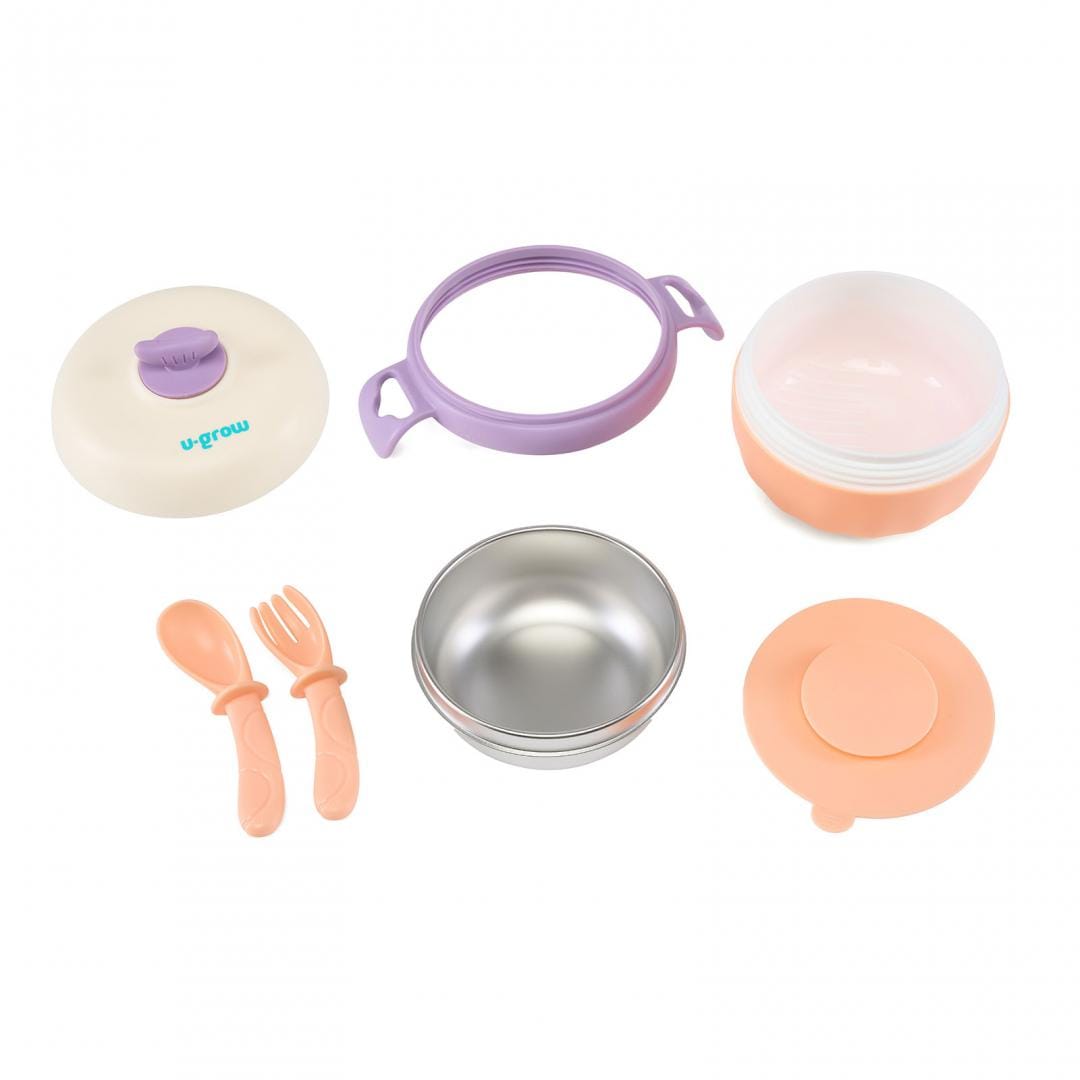 U-Grow Alimentație bebe Bol Termic U-Grow UG-235PP | Lingurita, Furculita, Baza Antialunecare, Mov