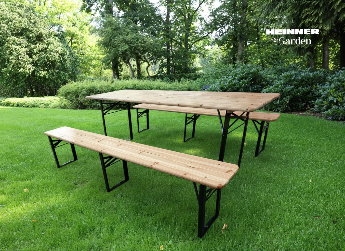 Heinner Mobilier de gradina Set Mobilier Gradina Heinner HR-DMBL002 | 2 Banci + 1 Masa, 177x60x75cm, Lemn