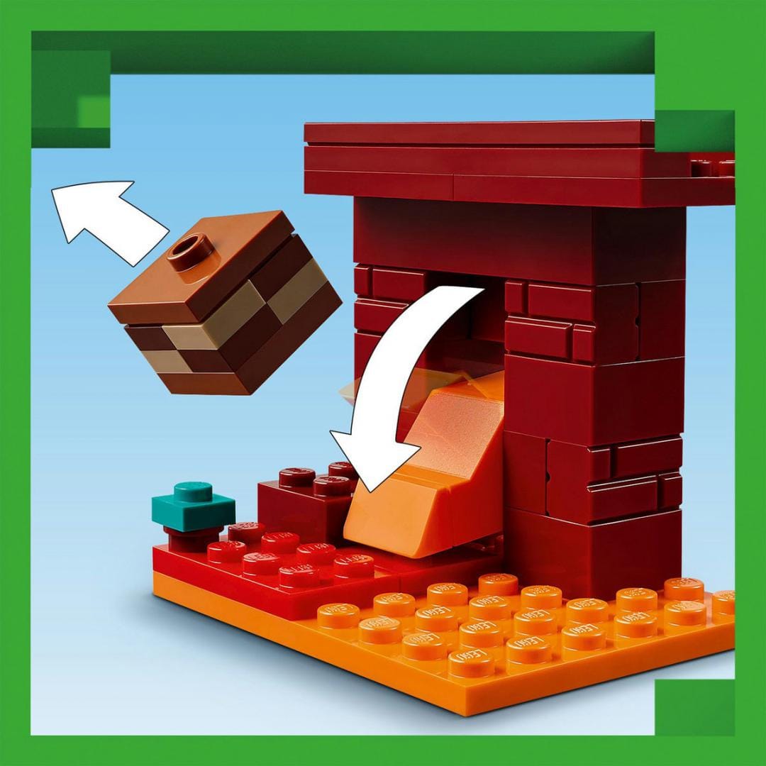 Lego Jucării Set Constructie LEGO Minecraft 21266 | Batalie Deasupra Lavei in Nether, 291 Piese, 8+