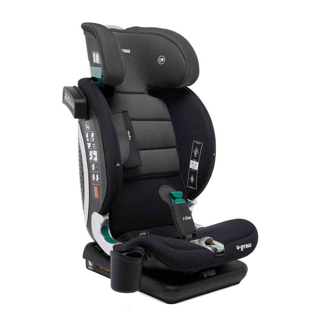 U-Grow Puericultură Scaun Auto U-Grow Goldfix Plus UG-VTN40BK | I-Size, Isofix, 76-150cm, 9-36kg, Boxa Bluetooth, Negru