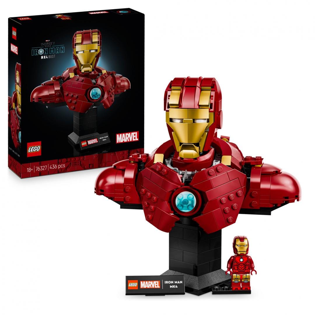 Lego Jucării Bust LEGO Iron Man 76327 | Marvel, 480 Piese, Display Stand, Cadou Colectionari