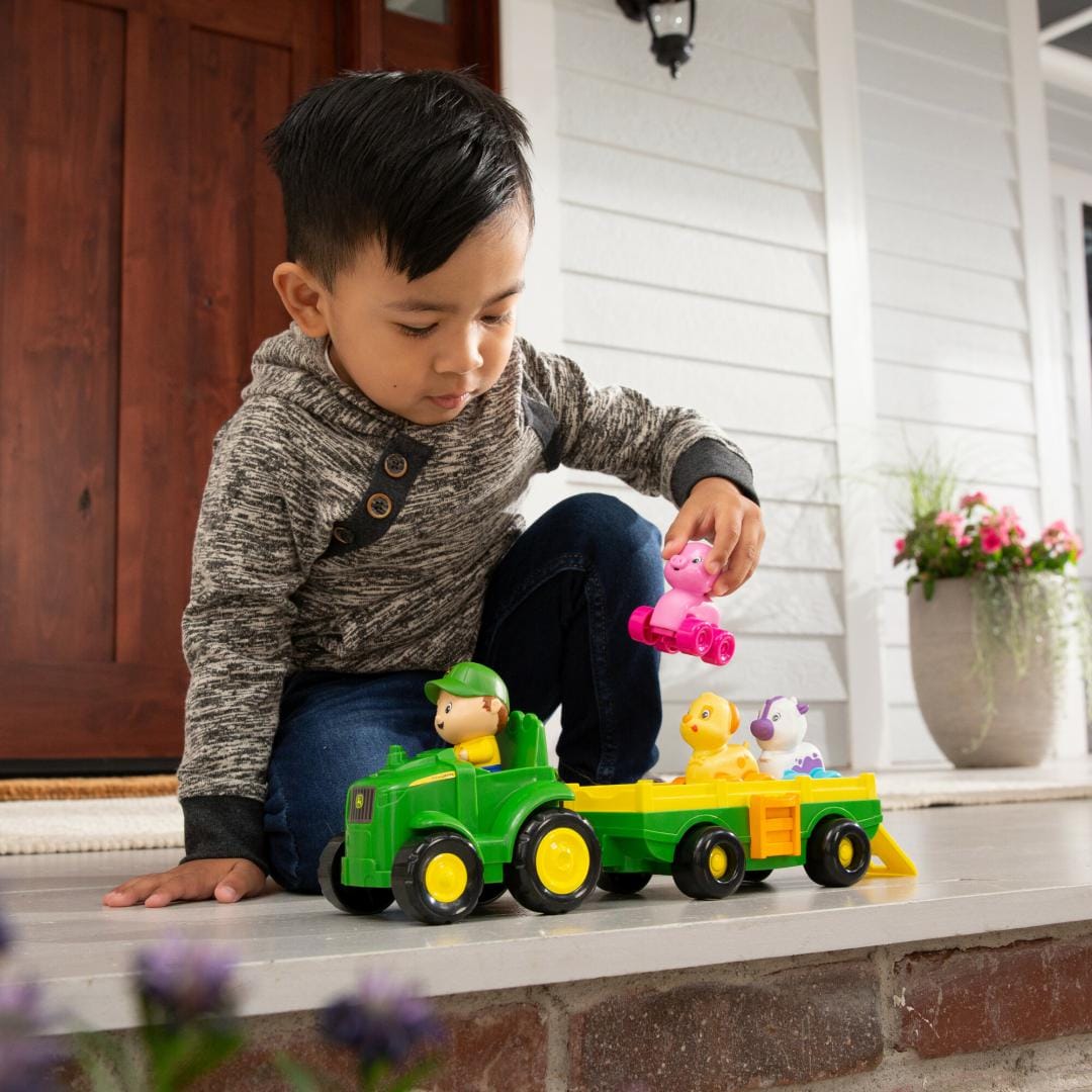 Tomy Jucării Jucarie Tomy T47276 | Tractoras John Deere, Remorca, Animalute, Sunete