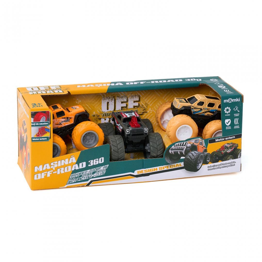 MomKi Jucării Set Jucarii MomKi MOMKI1199-11C | 3 Masini OFF-ROAD, 360 Grade