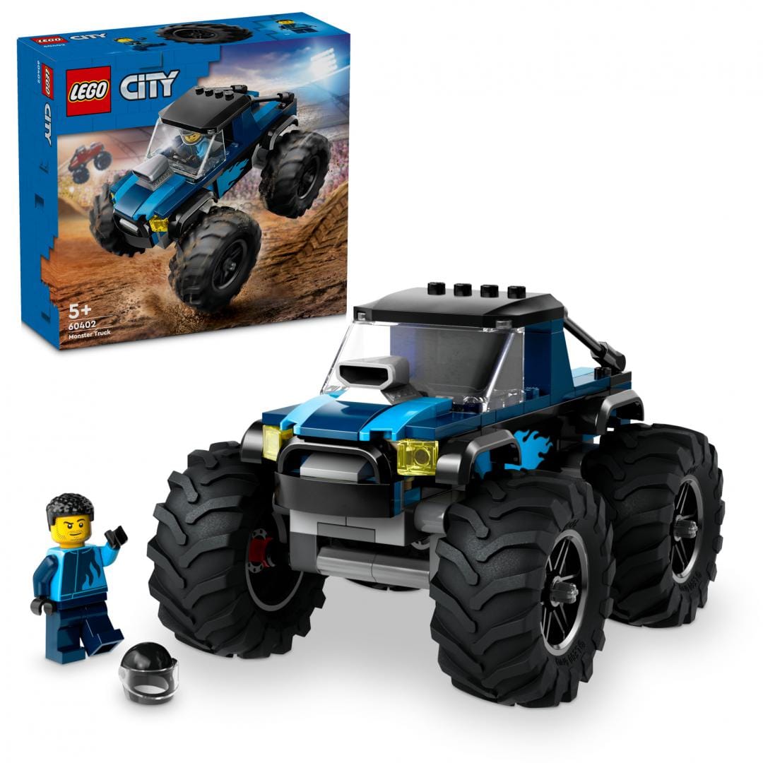 Lego Jucării Set Constructie LEGO City 60402 | Monster Truck Albastru, Masina Jucarie, Cadou