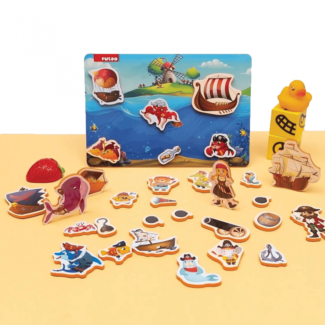 Puedo Toys Jucării Joc Magnetic Puedo Toys PUEDOK1925 | Spuma EVA, Tema Pirati, Educativ