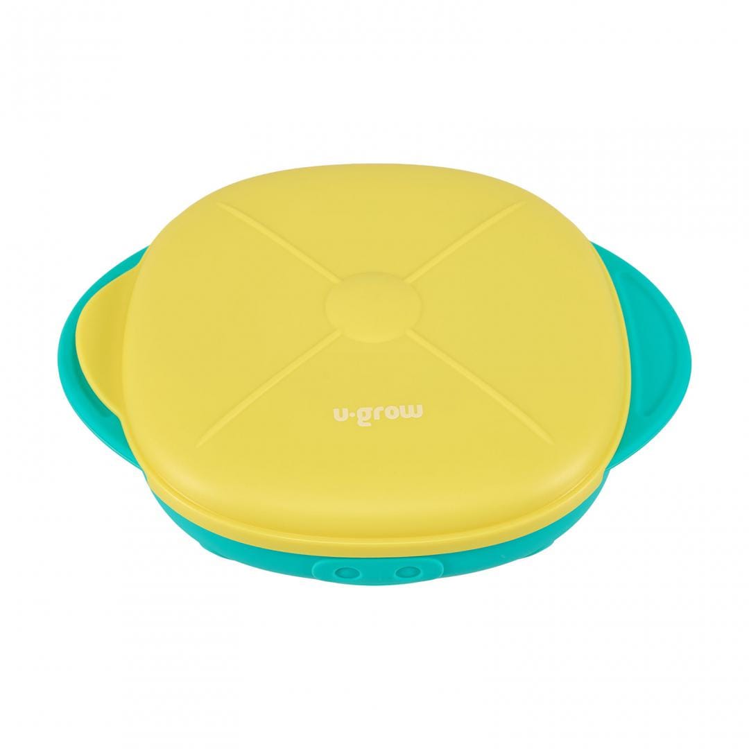 U-Grow Alimentație bebe Farfurie Silicon U-Grow UG-239YE | Cu Capac, Galbena