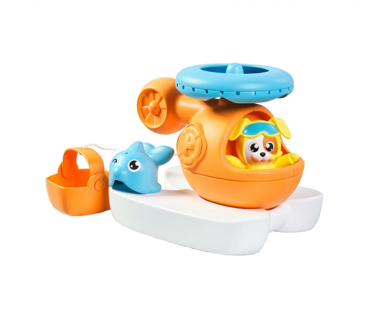 Tomy Jucării Jucarie de Baie Tomy T73305 | Elicopter Salvare, Interactiv, Plutitor