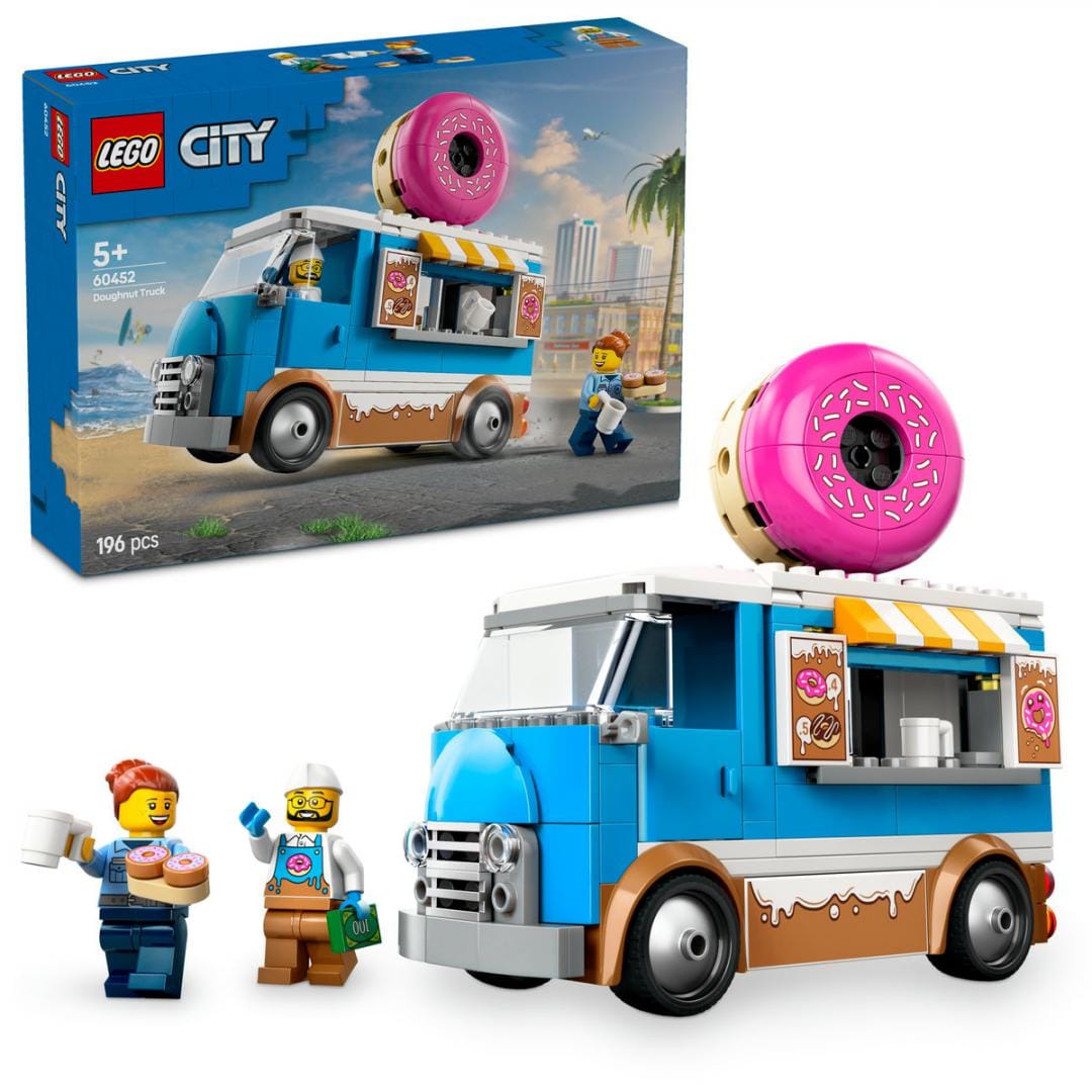 Lego Jucării Set Constructie LEGO City 60452 | Furgoneta de Gogosi, 200 Piese, 6+