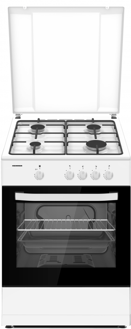 Heinner Aragaz Aragaz Gaz Heinner HFSC-SME66IWH | 4 Arzatoare, 60cm, Grill Electric, Alb, 60x60x85cm