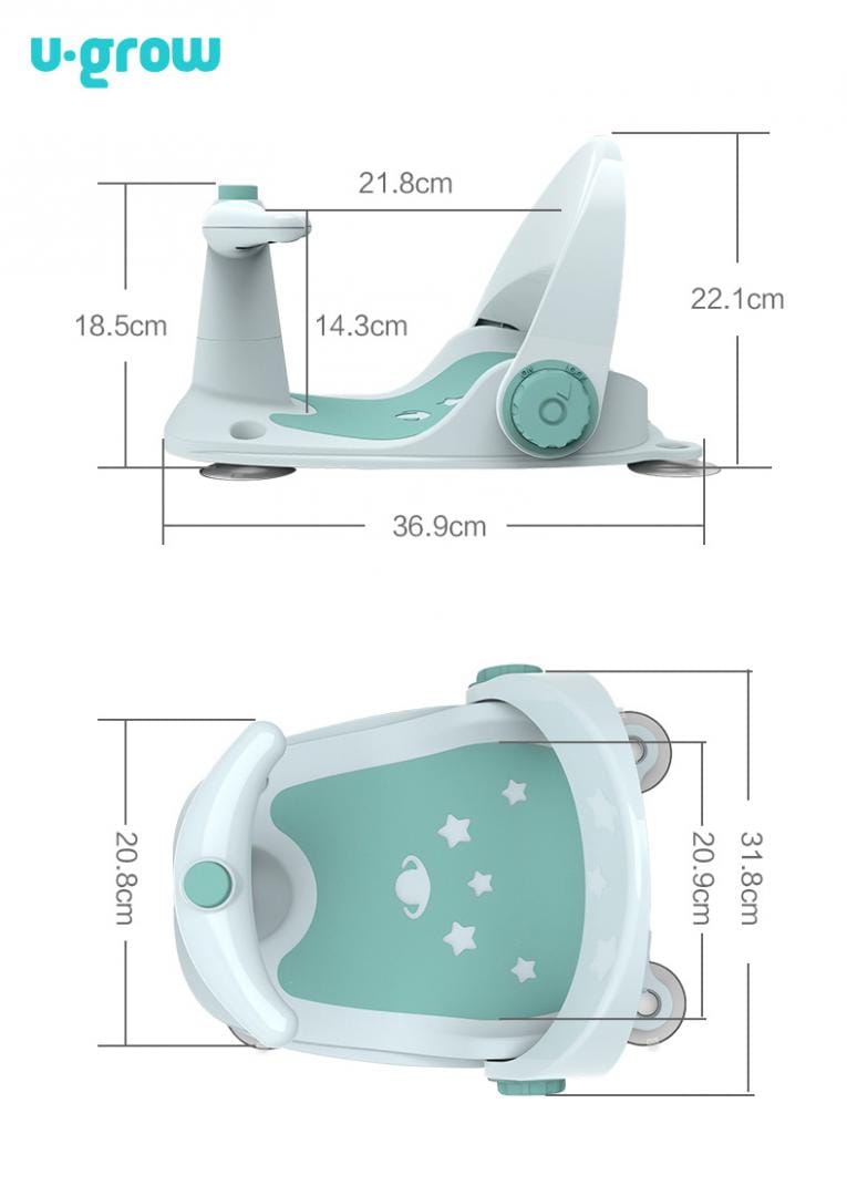 U-Grow Îngrijire bebe Scaun Baie Bebe U-Grow UGSB-0097-BL | Cu Ghidon, Spatar Reglabil, Verde