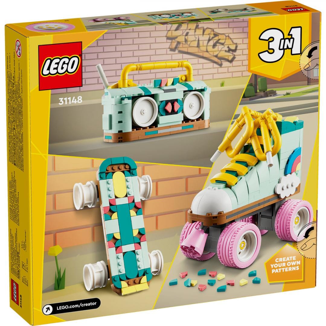 Lego Jucării Set Constructie LEGO Creator 3-in-1 31148 | Patina cu Rotile Retro, Vintage, Cadou