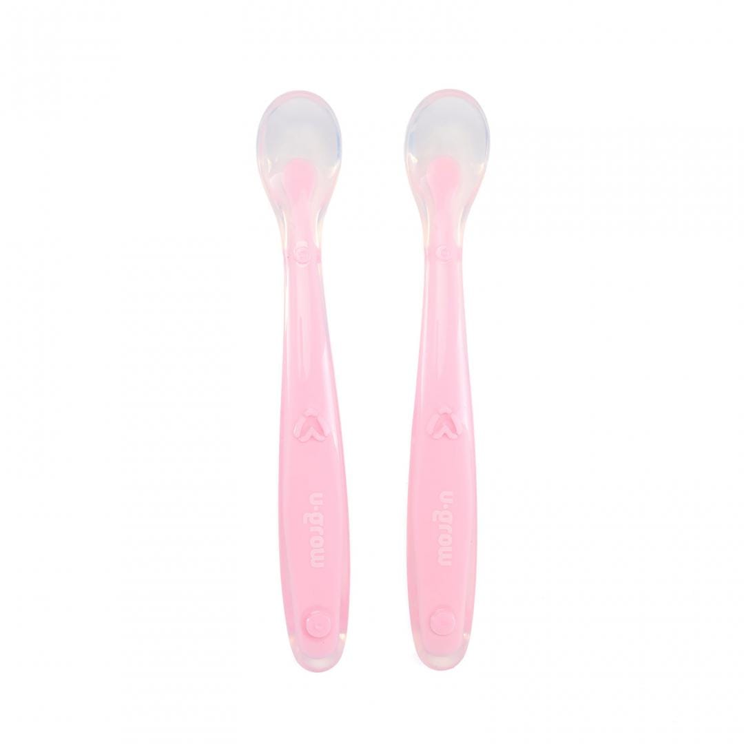U-Grow Alimentație bebe Lingurite Silicon U-Grow UG-032PK | Set 2buc, Roz, Bebe